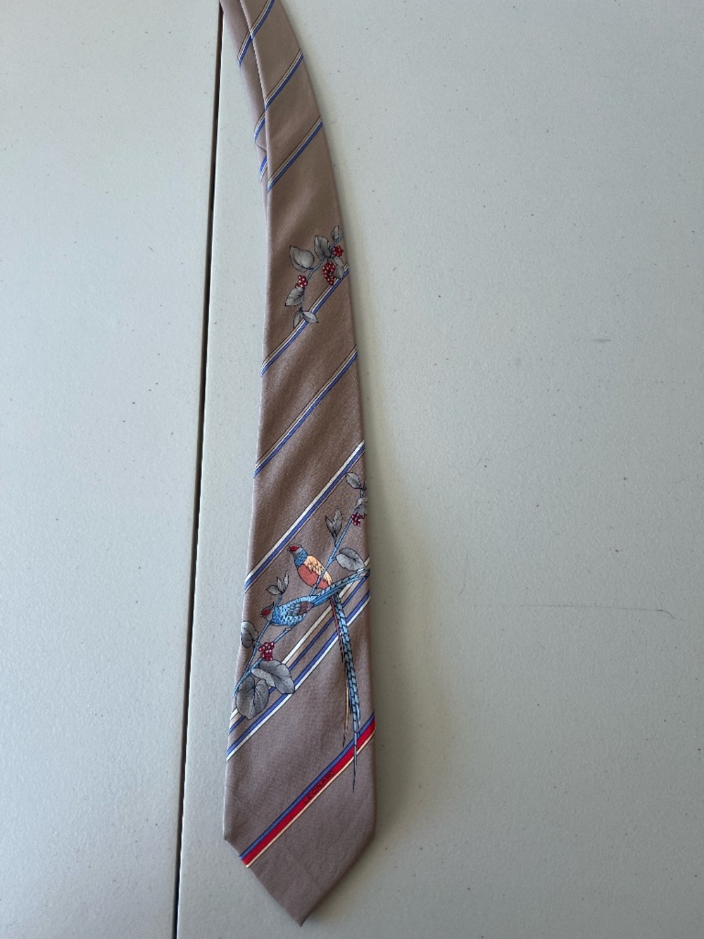 Vintage EUC Leonard Paris Silk Tie Floral Designer Men’s Necktie Made In Italy